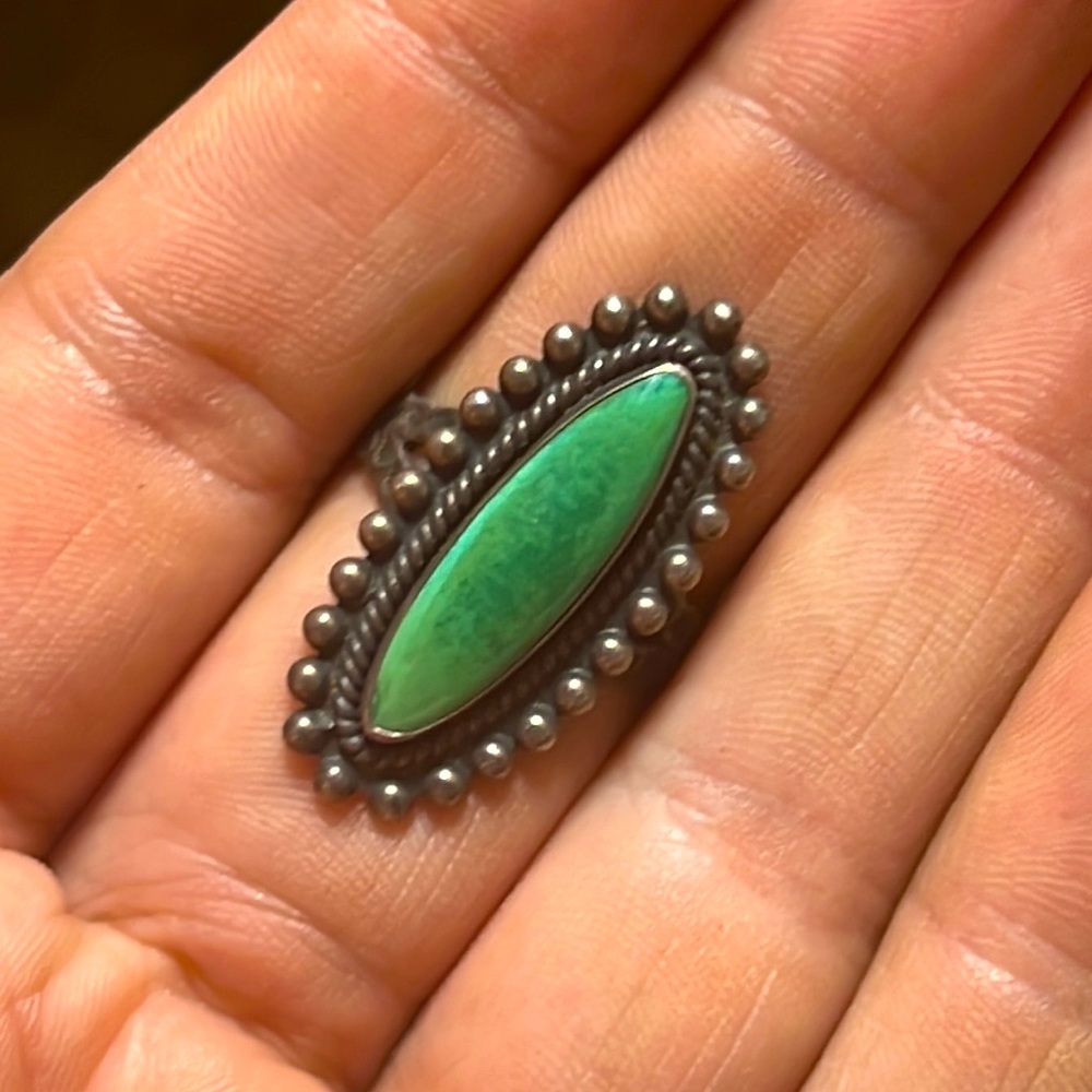 Sterling and turquoise size 7.5